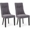 Costway Channel Tufted Dining Chairs Set of 2/4 with High Backrest Rubber Wood Legs Modern